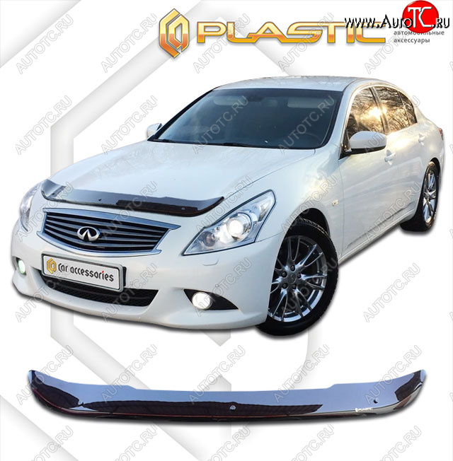 1 839 р. Дефлектор капота CA-Plastic  INFINITI G35  V36 (2006-2015) седан (classic черный, без надписи)  с доставкой в г. Москва