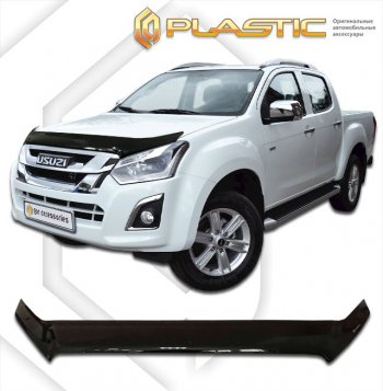 1 999 р. Дефлектор капота CA-Plastic Isuzu D-Max RT85,TFR DoubleCab рестайлинг (2015-2021) (classic черный, без надписи)  с доставкой в г. Москва. Увеличить фотографию 1