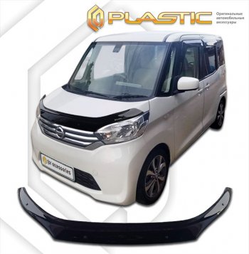 1 839 р. Дефлектор капота CA-Plastic Mitsubishi eK Space B11A (2014-2016) (classic черный, без надписи)  с доставкой в г. Москва. Увеличить фотографию 1