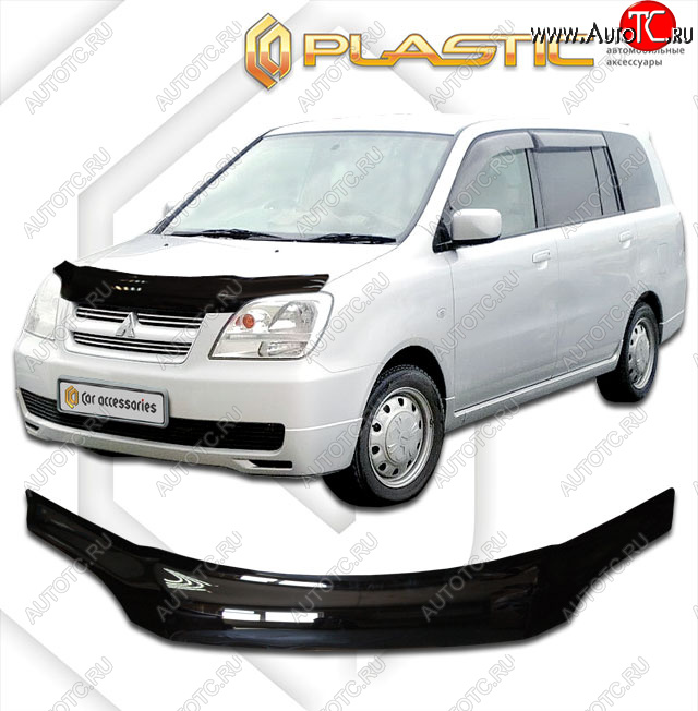 2 199 р. Дефлектор капота CA-Plastic  Mitsubishi Dion  CR6W,CR9W (2002-2006) рестайлинг (classic черный, без надписи)  с доставкой в г. Москва