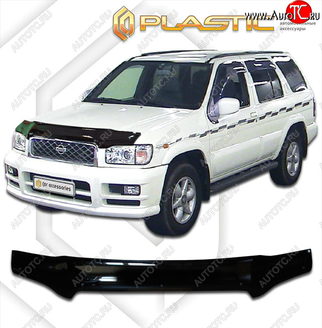 2 189 р. Дефлектор капота CA-Plastic  Nissan Terrano2  R50 (1999-2002) рестайлинг (classic черный, без надписи)  с доставкой в г. Москва