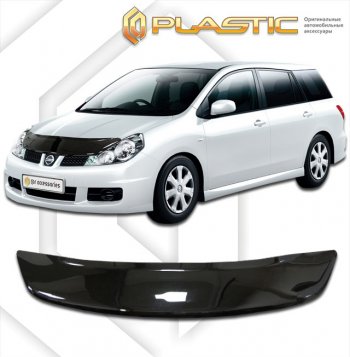 1 999 р. Дефлектор капота CA-Plastic  Nissan Wingroad  3 Y12 (2005-2018) 3-ое универсал (classic черный, без надписи)  с доставкой в г. Москва. Увеличить фотографию 1