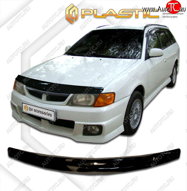 1 899 р. Дефлектор капота CA-Plastic  Nissan Wingroad  2 Y11 (1999-2001) дорестайлинг универсал (classic черный, без надписи)  с доставкой в г. Москва