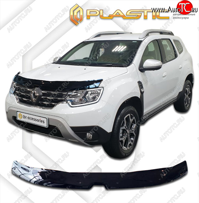 2 099 р. Дефлектор капота CA-Plastic  Renault Duster  HM (2021-2024) рестайлинг (classic черный, без надписи)  с доставкой в г. Москва