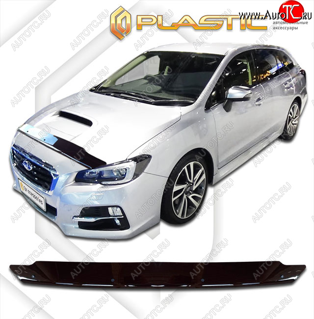 1 899 р. Дефлектор капота CA-Plastic  Subaru Levorg  VM универсал (2017-2020) рестайлинг (classic черный, без надписи)  с доставкой в г. Москва