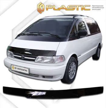 1 839 р. Дефлектор капота CA-Plastic  Toyota Estima Emina  XR10, XR20 (1992-1999) минивэн дорестайлинг, минивэн 1-ый рестайлинг, минивэн 2-ой рестайлинг (classic черный, без надписи)  с доставкой в г. Москва. Увеличить фотографию 1