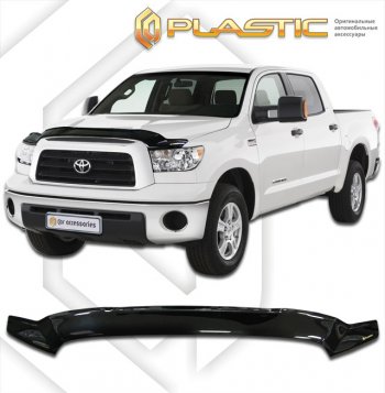 2 159 р. Дефлектор капота (Double Cab) CA-Plastic Toyota Tundra XK50 дорестайлинг (2007-2009) (серия Сlassic черный, без надписи)  с доставкой в г. Москва. Увеличить фотографию 2