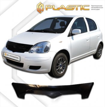 1 899 р. Дефлектор капота CA-Plastic Toyota Yaris XP10 хэтчбэк 5 дв. (1999-2005) (серия Сlassic черный, без надписи)  с доставкой в г. Москва. Увеличить фотографию 2