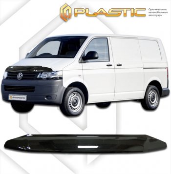 2 079 р. Дефлектор капота CA-Plastic  Volkswagen Transporter  T5 (2009-2015) рестайлинг (classic черный, без надписи)  с доставкой в г. Москва. Увеличить фотографию 1