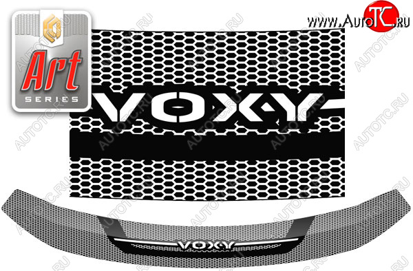 2 299 р. Дефлектор капота CA-Plastic  Toyota Voxy  минивэн (2014-2017) R80 дорестайлинг (Серия Art черная)  с доставкой в г. Москва