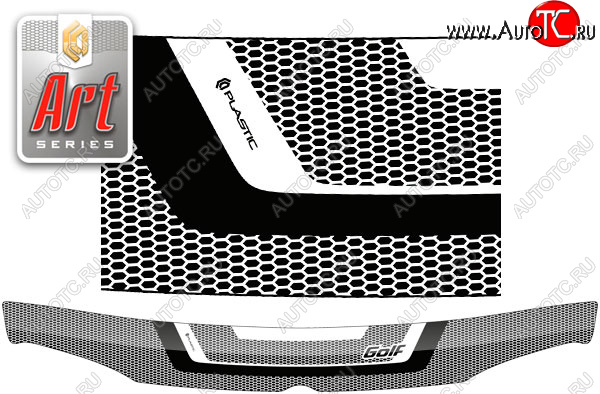 2 199 р. Дефлектор капота (левый руль) CA-Plastic  Volkswagen Golf  4 (1997-2003) (Серия Art черная)  с доставкой в г. Москва