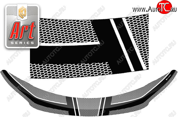 2 289 р. Дефлектор капота CA-Plastic  Hyundai Elantra  MD (2013-2016) рестайлинг (серия ART графит)  с доставкой в г. Москва