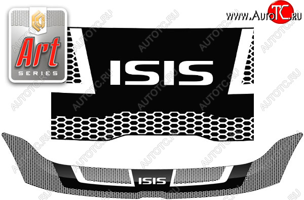 2 289 р. Дефлектор капота CA-Plastic  Toyota Isis  XM10 (2009-2017) 2-ой рестайлинг (серия ART графит)  с доставкой в г. Москва