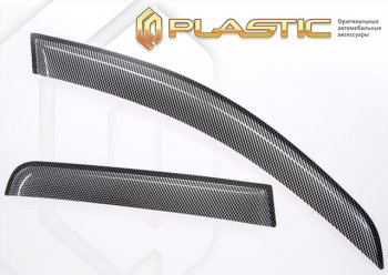 Дефлектора окон CA-Plastic Лада (ваз) Ларгус (Largus) (2012-2021) дорестайлинг R90  (шелкография карбон-серебро)