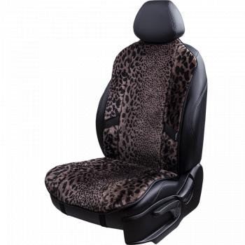 16 777 215 р. Накидка на сиденье (1 место Р. 7415 натур. мех) Меховая Lord Autofashion INFINITI EX35 J50 (2007-2013) (рысь-леопард на коричневом, строчка чёрная)  с доставкой в г. Москва. Увеличить фотографию 1