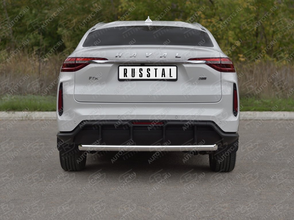 13 649 р. Защита заднего бампера d63 SLITKOFF  Haval F7x (2022-2024)  рестайлинг (серые)  с доставкой в г. Москва