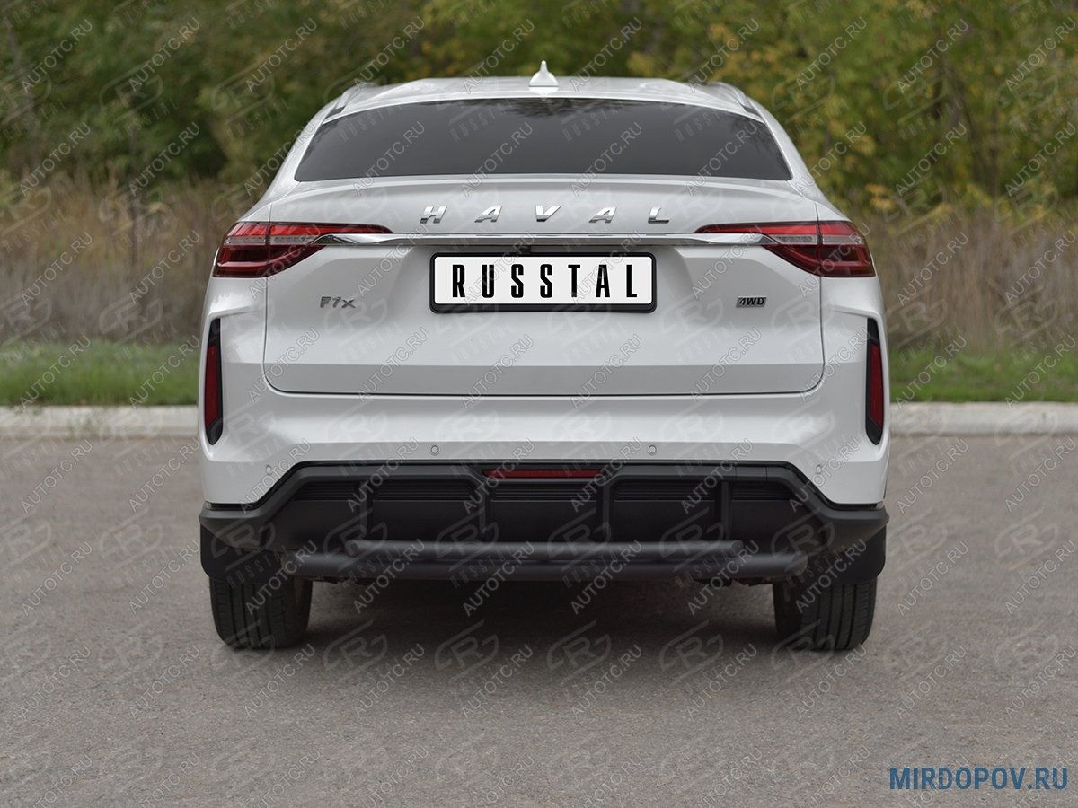 13 699 р. Защита заднего бампера d63*42 SLITKOFF  Haval F7x (2022-2024)  рестайлинг (черный)  с доставкой в г. Москва