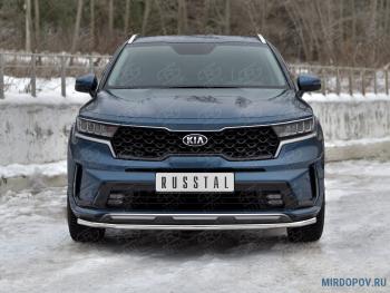 Защита переднего бампера d42 секции SLITKOFF KIA Sorento MQ4 (2020-2022)