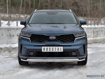 Защита переднего бампера d42 секции-d42 дуга SLITKOFF KIA Sorento MQ4 (2020-2022)