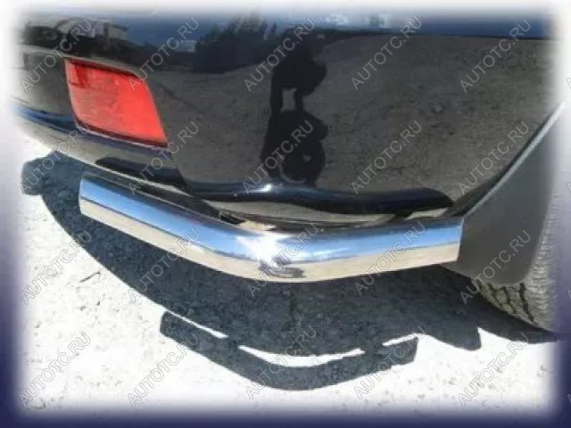 7 349 р. Защита заднего бампера уголки d57 Slitkoff  Hyundai Tucson  JM (2004-2010) (нержавейка полированная)  с доставкой в г. Москва