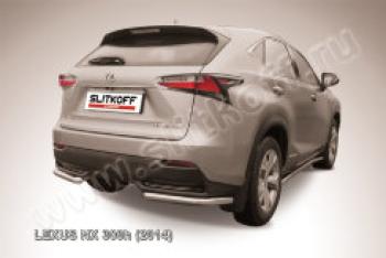 Защита заднего бампера уголки d57 Slitkoff Lexus (Лексус) NX300h (НХ)  Z10 (2014-2017) Z10 дорестайлинг