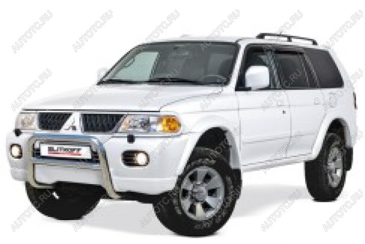 24 449 р. Защита переднего бампера кенгурятник d57 низкий Slitkoff  Mitsubishi Pajero Sport  PA (2004-2008) рестайлинг (нержавейка полированная)  с доставкой в г. Москва