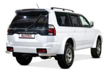 Защита заднего бампера уголки d57 Slitkoff Mitsubishi (Митсубиси) Pajero Sport (Паджеро)  PA (2004-2008) PA рестайлинг