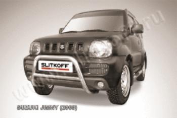 Защита переднего бампера кенгурятник d57 низкий Slitkoff Suzuki (Сузуки) Jimny (Жимни)  JB23/JB43 (1998-2018) JB23/JB43 дорестайлинг, 1-ый рестайлинг, 2-ой рестайлинг