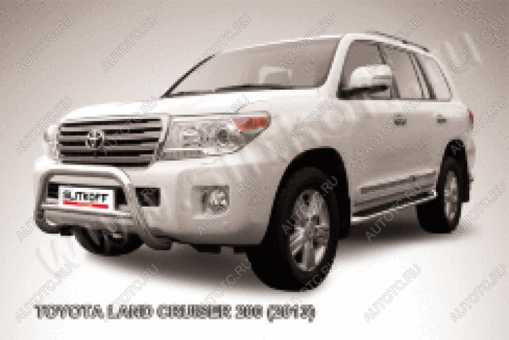 35 799 р. Защита переднего бампера кенгурятник d76 низкий Slitkoff  Toyota Land Cruiser  200 (2012-2015) 1-ый рестайлинг (нержавейка полированная)  с доставкой в г. Москва