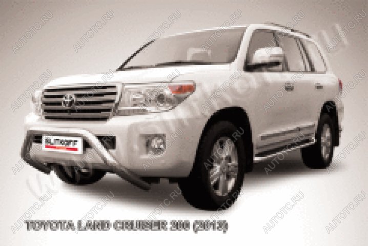 29 899 р. Защита переднего бампера кенгурятник d76 низкий мини Slitkoff  Toyota Land Cruiser  200 (2012-2015) 1-ый рестайлинг (нержавейка полированная)  с доставкой в г. Москва