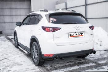 Защита заднего бампера уголки d57 Slitkoff Mazda (Мазда) CX-5 (ЦХ-5)  KF (2016-2025) KF