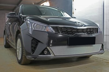 4 299 р. Защитная сетка в бампер (низ, ячейка 3х7 мм) Alfeco Стандарт KIA Rio X рестайлинг (2020-2025) (Хром)  с доставкой в г. Москва. Увеличить фотографию 4