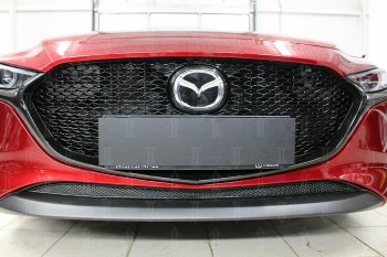 3 779 р. Защитная сетка в бампер (низ, ячейка 3х7 мм) Alfeco Стандарт Mazda 3/Axela BP хэтчбэк (2019-2025) (Чёрная)  с доставкой в г. Москва. Увеличить фотографию 2