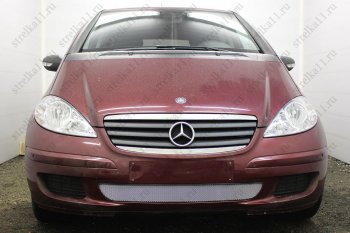 Защитная сетка в бампер (низ, ячейка 3х7 мм) Alfeco Стандарт Mercedes-Benz A class W169 дорестайлинг, хэтчбэк 5 дв. (2005-2008) ()