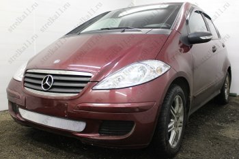 3 199 р. Защитная сетка в бампер (низ, ячейка 3х7 мм) Alfeco Стандарт  Mercedes-Benz A class  W169 (2005-2008) дорестайлинг, хэтчбэк 5 дв. (Хром)  с доставкой в г. Москва. Увеличить фотографию 3