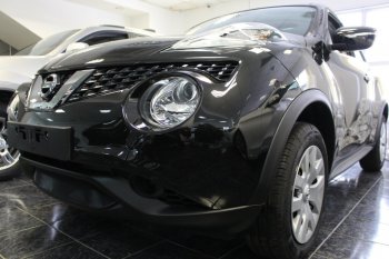 3 099 р. Защитная сетка в бампер (низ, ячейка 3х7 мм) Стрелка11 Стандарт Nissan Juke 1 YF15 рестайлинг (2014-2020) (Чёрная)  с доставкой в г. Москва. Увеличить фотографию 3