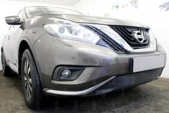 4 299 р. Защитная сетка в бампер (низ, ячейка 3х7 мм) Стрелка11 Стандарт Nissan Murano 3 Z52 дорестайлинг (2015-2022) (Чёрная)  с доставкой в г. Москва. Увеличить фотографию 4