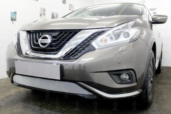 3 699 р. Защитная сетка в бампер (низ, ячейка 3х7 мм) Стрелка11 Стандарт  Nissan Murano  3 Z52 (2015-2022) дорестайлинг (Хром)  с доставкой в г. Москва. Увеличить фотографию 4