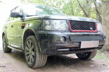 4 499 р. Защитная сетка в бампер (низ, ячейка 4х10 мм) Alfeco Премиум Land Rover Range Rover Sport 1 L320 дорестайлинг (2005-2009) (Чёрная)  с доставкой в г. Москва. Увеличить фотографию 3