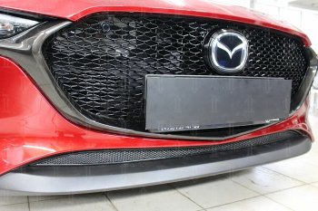 3 599 р. Защитная сетка в бампер (низ, ячейка 4х10 мм) Alfeco Премиум Mazda 3/Axela BP хэтчбэк (2019-2024) (Чёрная)  с доставкой в г. Москва. Увеличить фотографию 3