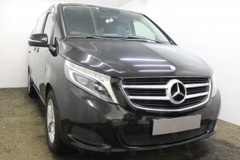 4 949 р. Защитная сетка в бампер (низ, ячейка 4х10 мм) Alfeco Премиум Mercedes-Benz Vito W447 дорестайлинг (2015-2020) (Чёрная)  с доставкой в г. Москва. Увеличить фотографию 2