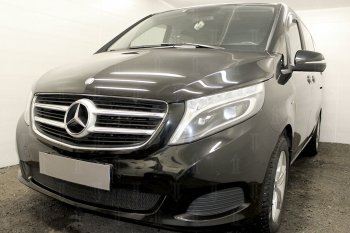 4 949 р. Защитная сетка в бампер (низ, ячейка 4х10 мм) Alfeco Премиум Mercedes-Benz Vito W447 дорестайлинг (2015-2020) (Чёрная)  с доставкой в г. Москва. Увеличить фотографию 3