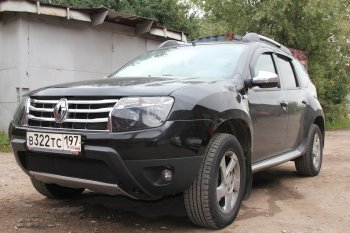 4 199 р. Защитная сетка в бампер (низ, ячейка 4х10 мм) Стрелка11 Премиум Renault Duster HS дорестайлинг (2010-2015) (Чёрная)  с доставкой в г. Москва. Увеличить фотографию 2