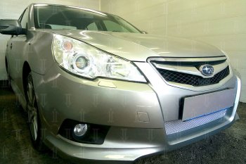 4 199 р. Защитная сетка в бампер (низ, ячейка 4х10 мм) Стрелка11 Премиум Subaru Legacy BM/B14 дорестайлинг седан (2009-2013) (Хром)  с доставкой в г. Москва. Увеличить фотографию 3