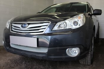 4 199 р. Защитная сетка в бампер (низ, ячейка 4х10 мм) Стрелка11 Премиум Subaru Outback BR/B14 дорестайлинг универсал (2009-2013) (Хром)  с доставкой в г. Москва. Увеличить фотографию 3