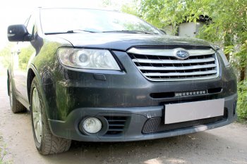 3 989 р. Защитная сетка в бампер (низ, ячейка 4х10 мм) Стрелка11 Премиум Subaru Tribeca (2008-2014) (Чёрная)  с доставкой в г. Москва. Увеличить фотографию 2