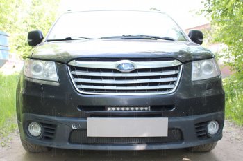 Защитная сетка в бампер (низ, ячейка 4х10 мм) Стрелка11 Премиум Subaru Tribeca (2008-2014)  (Чёрная)