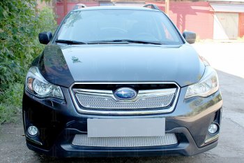 Защитная сетка в бампер (верх, ячейка 4х10 мм) Стрелка11 Премиум Subaru XV GP/G33 рестайлинг (2016-2017) ()