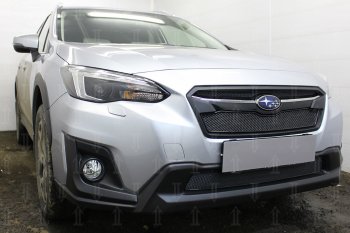 4 199 р. Защитная сетка в бампер (низ, ячейка 4х10 мм) Стрелка11 Премиум Subaru XV GT/G24 дорестайлинг (2017-2021) (Чёрная)  с доставкой в г. Москва. Увеличить фотографию 3