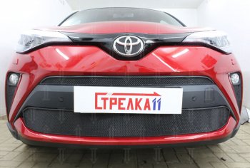 5 399 р. Защитная сетка в бампер (низ, ячейка 4х10 мм) Стрелка11 Премиум Toyota C-HR NGX10, ZGX10 рестайлинг (2019-2024) (Чёрная)  с доставкой в г. Москва. Увеличить фотографию 2